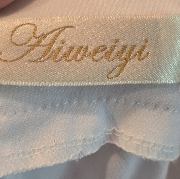 Aiweiyi White Skinny Jeans/leggins with Zipper Details Sz13 NWT - Picture 7 of 8